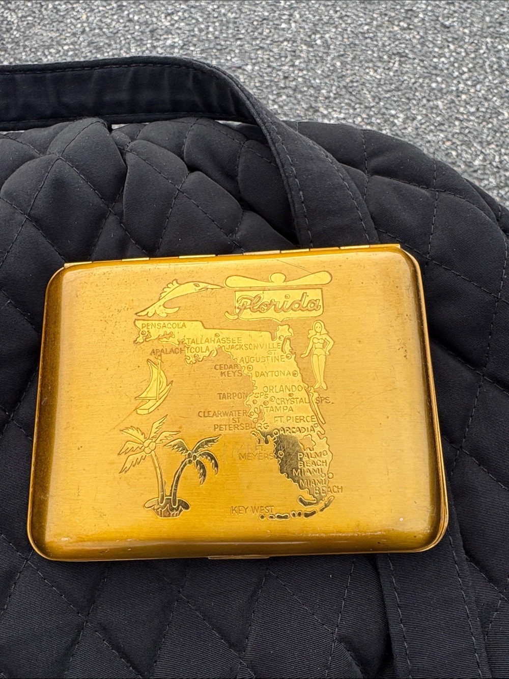 Florida Souvenir Trinket Box - Gold